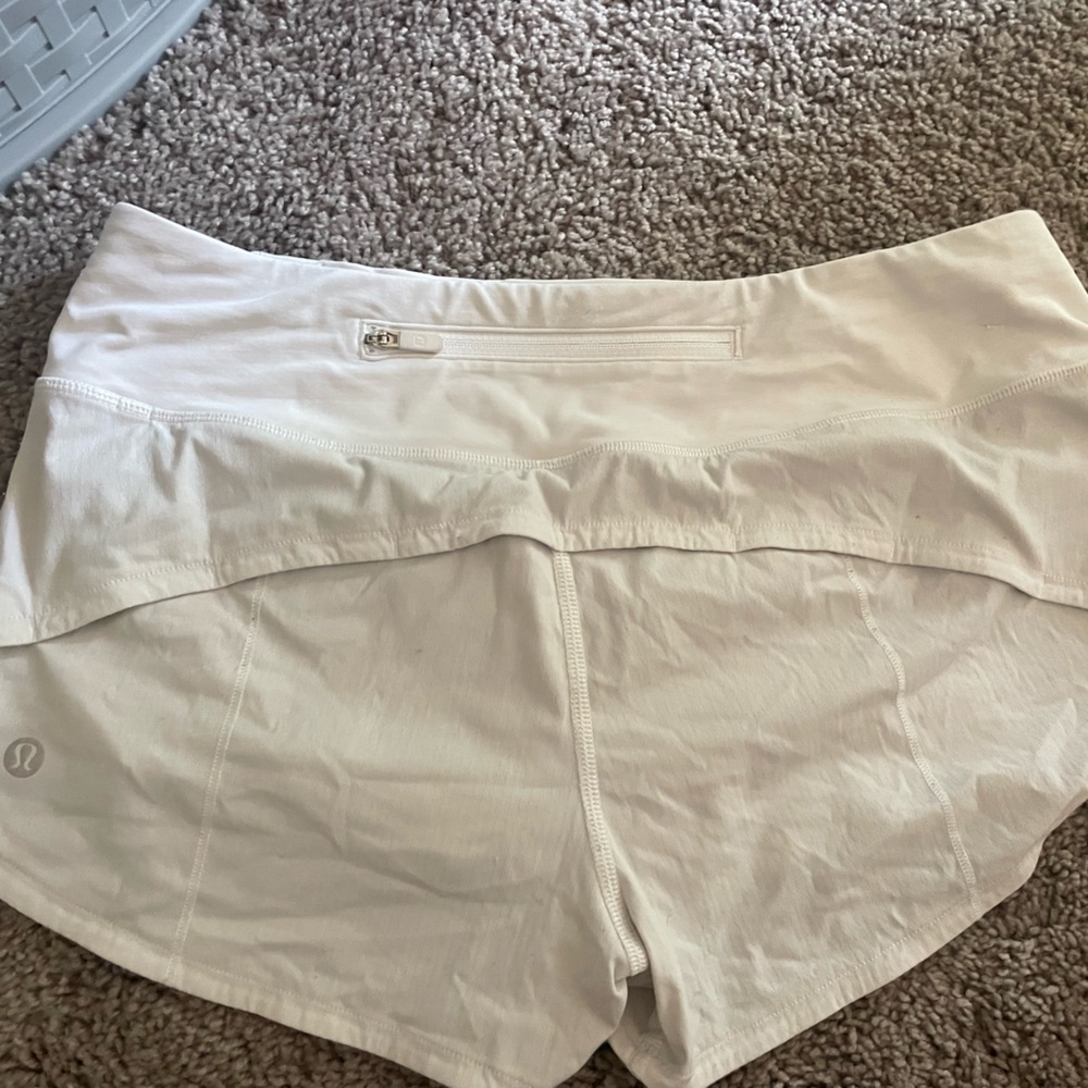 Lululemon white speed up shorts